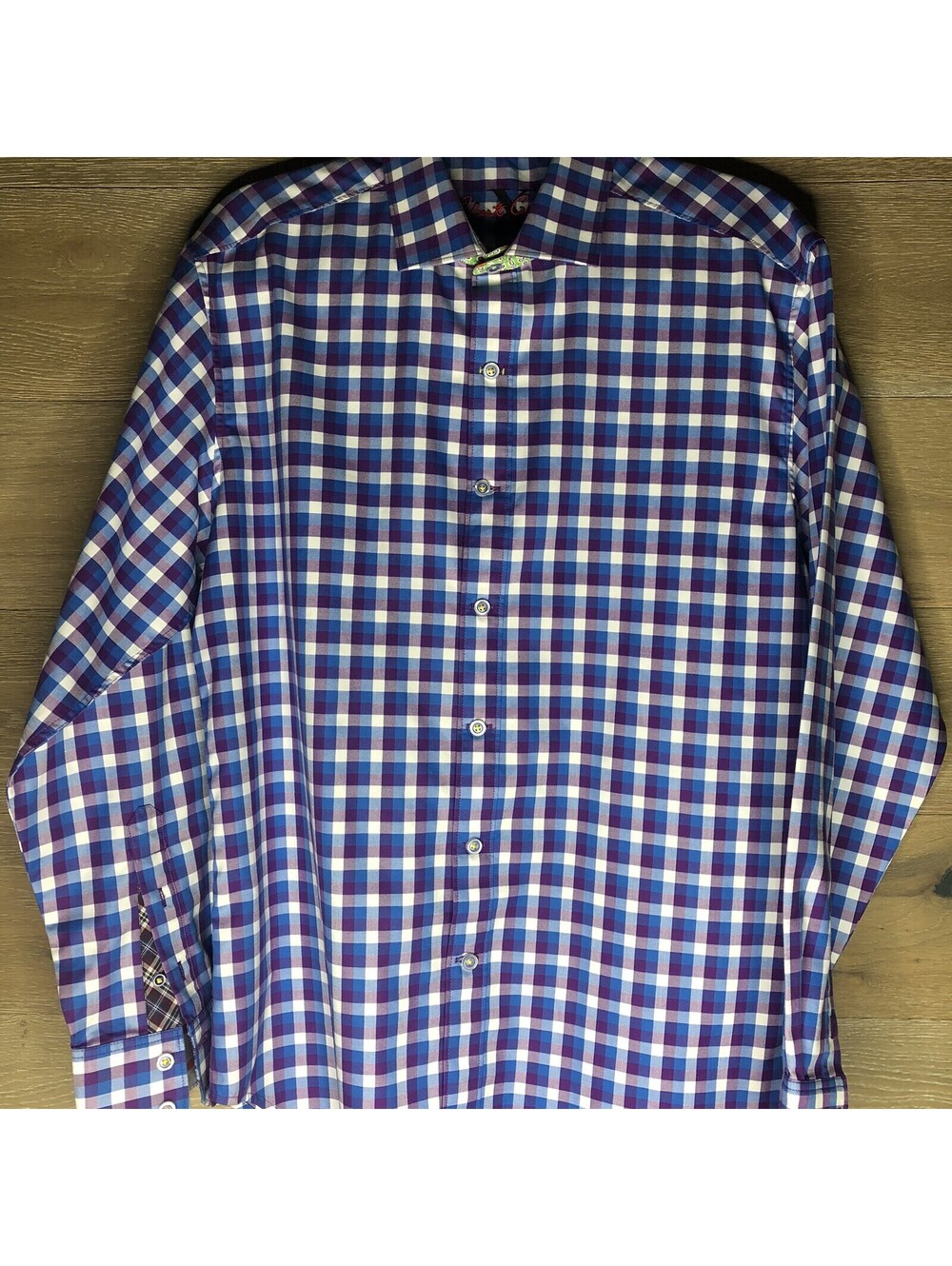 Robert Graham Men’s Blue Button Up Long Sleeve Shirt Size Large